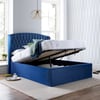 Warwick Blue Velvet Fabric Ottoman Bed
