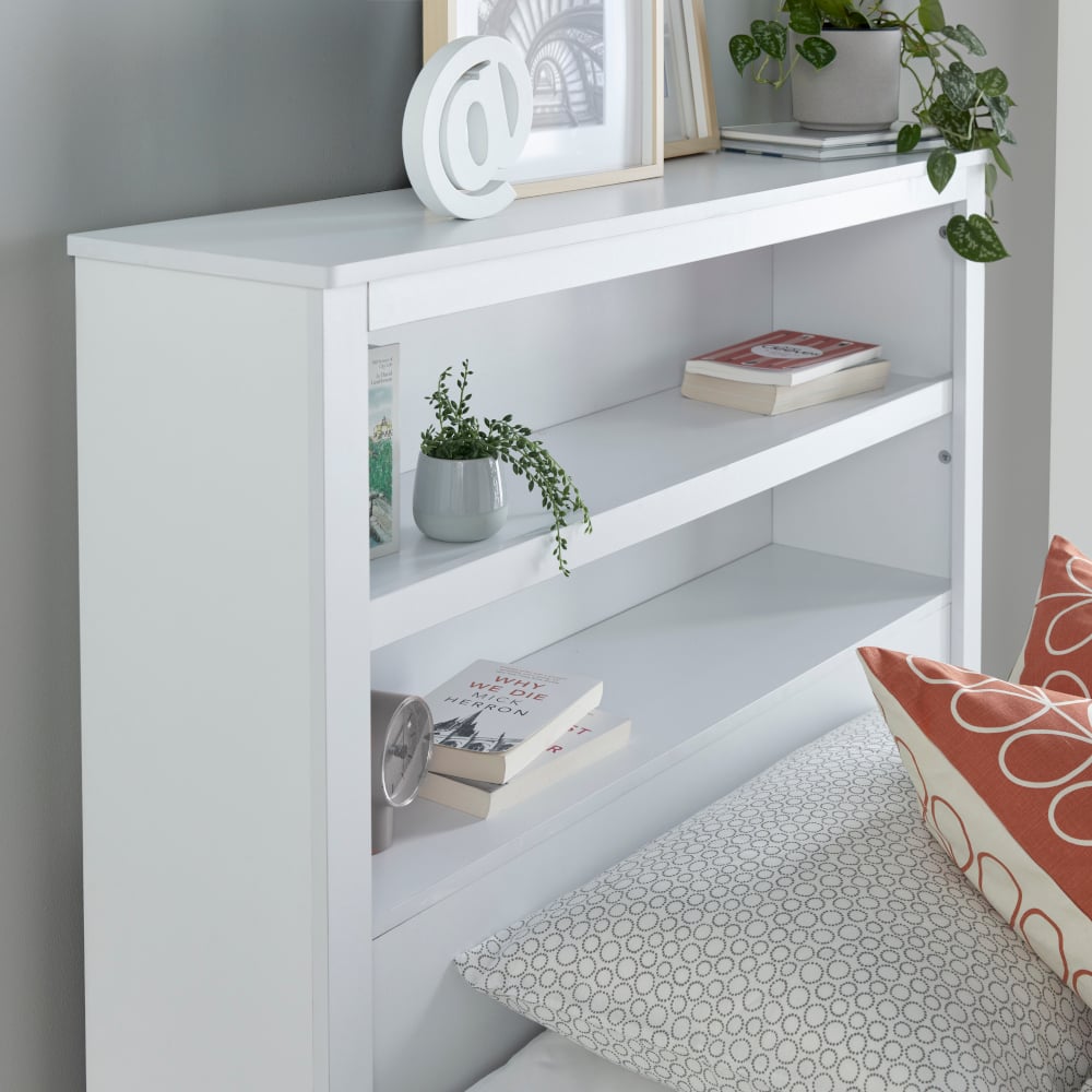 Enzo White Wooden 3 Drawer Bookcase Storage Bed