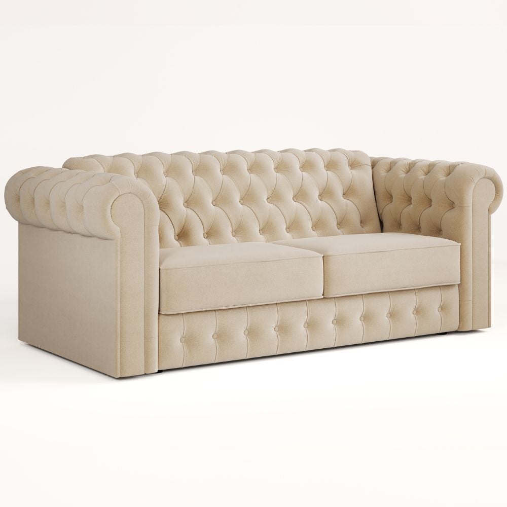 Chesterfield Linen 3 Seater Twill Sofa Bed