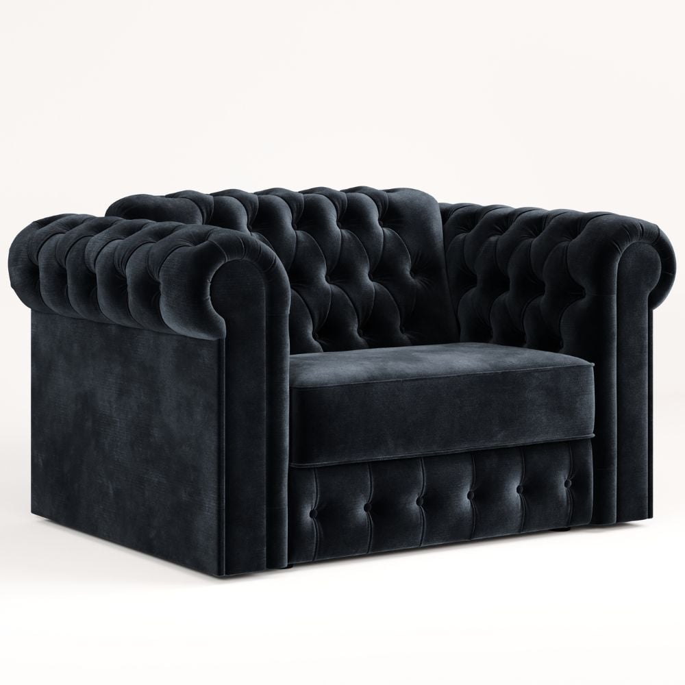Chesterfield Snuggler Charcoal Velvet Sofa Bed