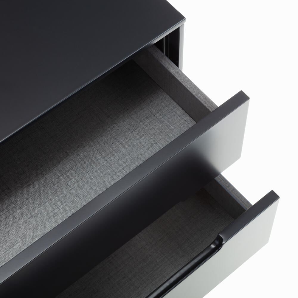 Alicia Grey 2 Drawer Bedside Table Storage Close Up