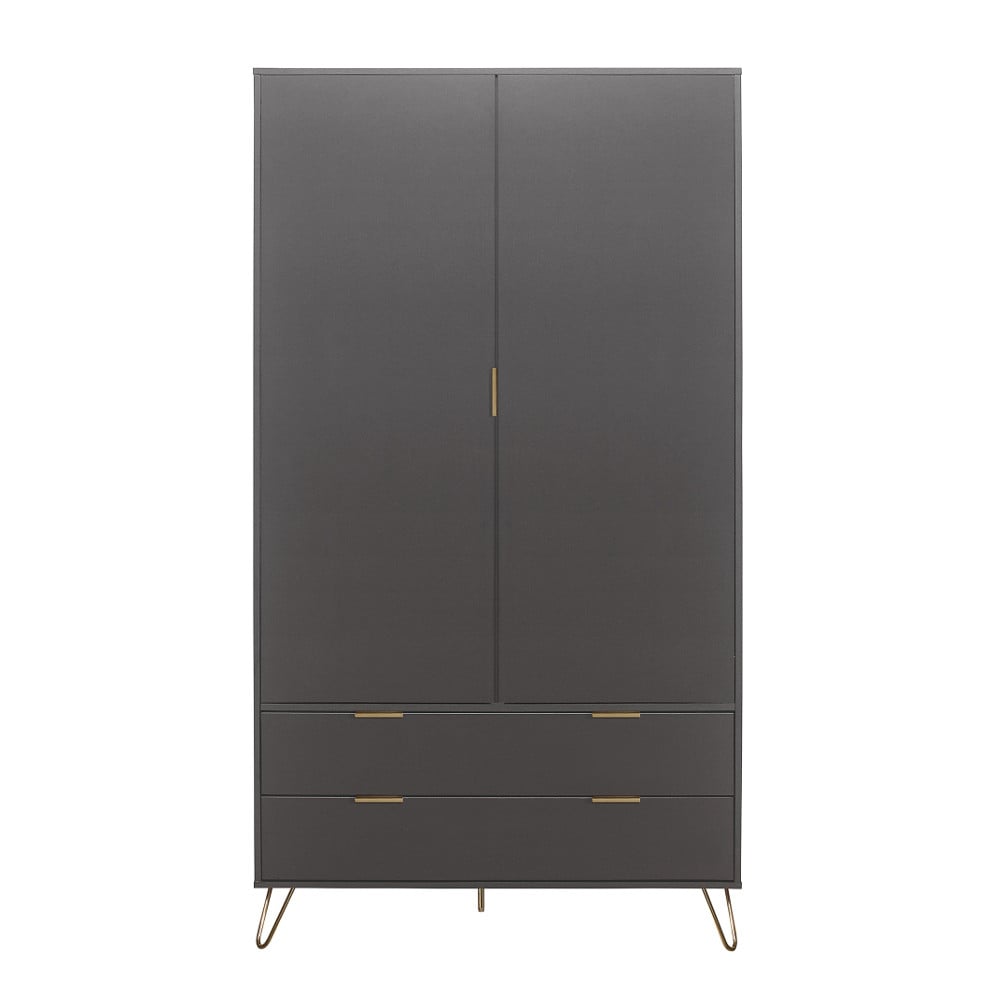 Happy Beds Arlo Charcoal Combination Wardrobe Front View