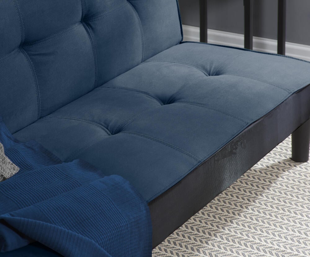 Aurora Blue Fabric Sofa Close-up