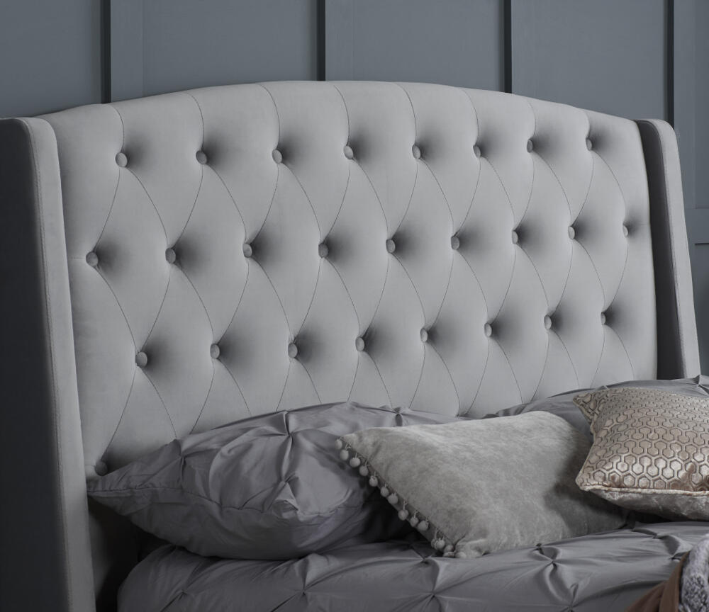 Happy Beds Balmoral Grey Winged Bed Headboard