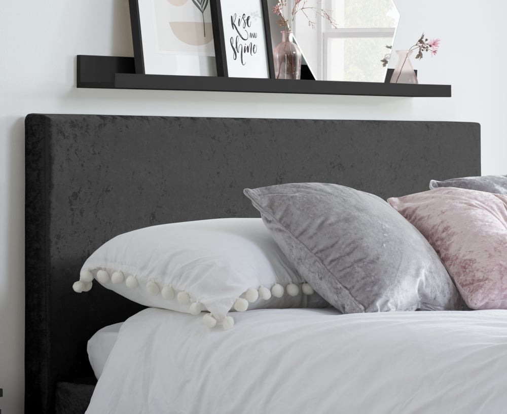 Happy Beds Berlin Black Crushed Velvet Headboard