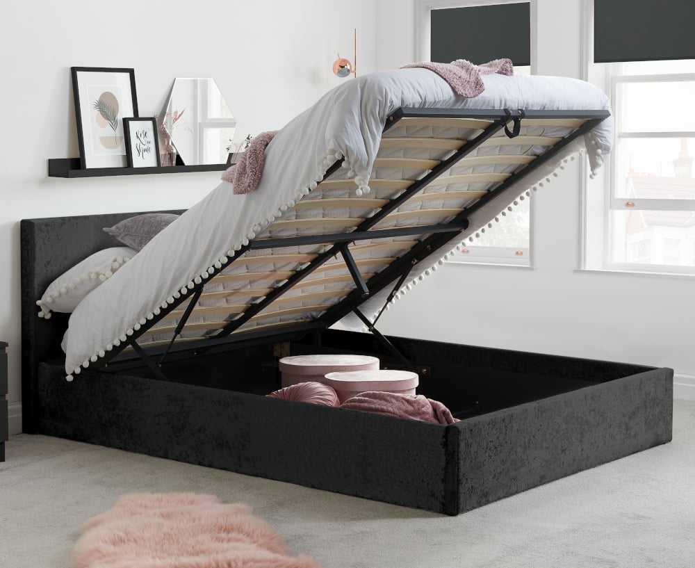 Velvet beds clearance with storage