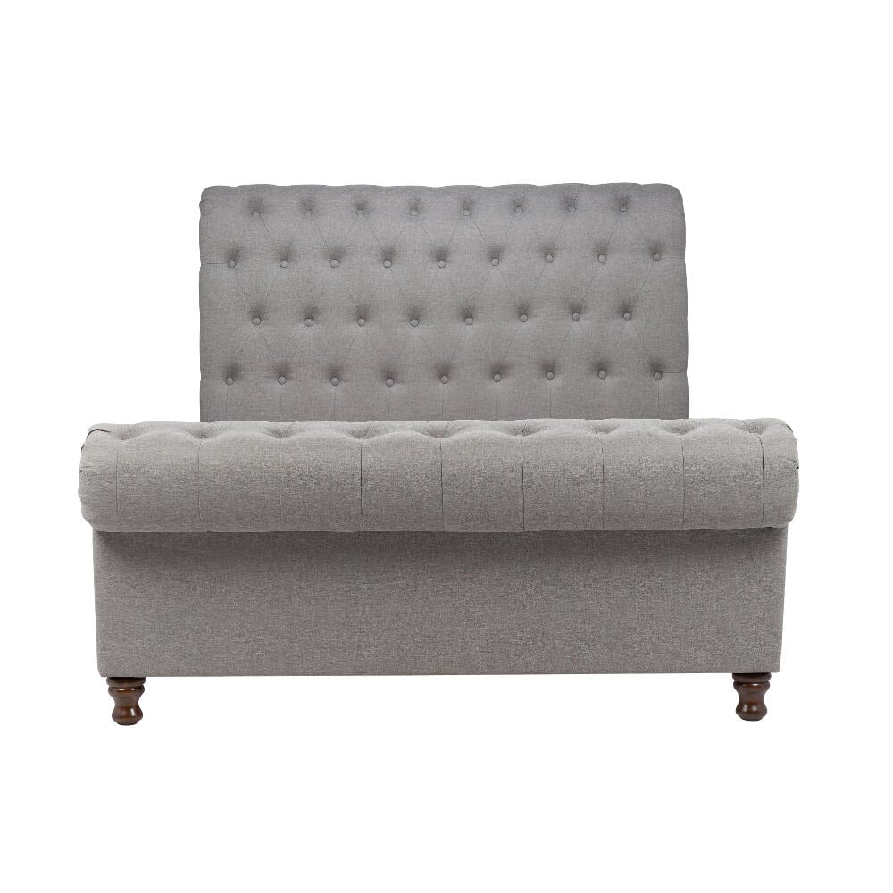 Castello Grey Scroll Bed Full Body Image