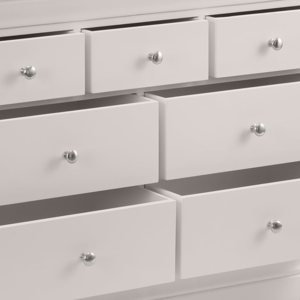 Clermont Light Grey Wooden 4+3 Drawer Chest Handle