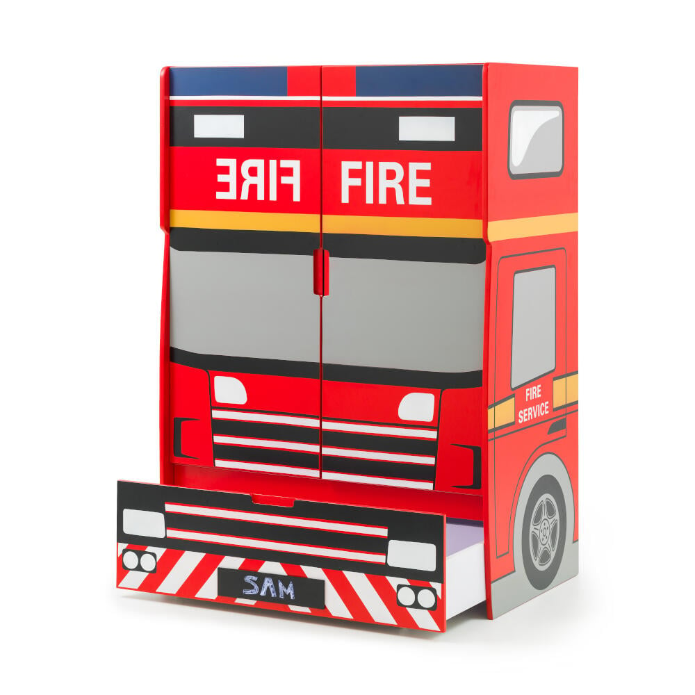 Happy Beds Fire Engine Red Wardrobe Open Drawer