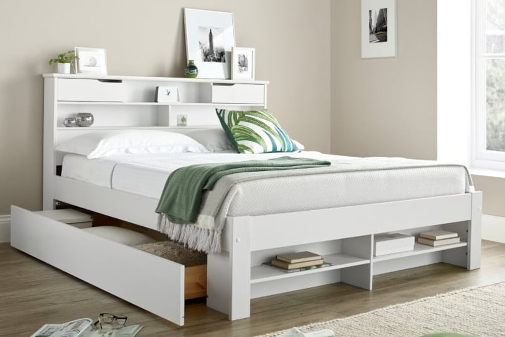 White king size best sale headboard with storage