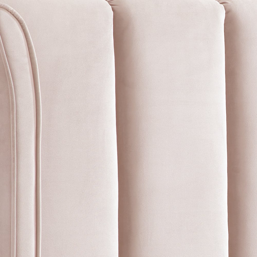 Fenton Pink Velvet Fabric Ottoman Bed Headboard Image