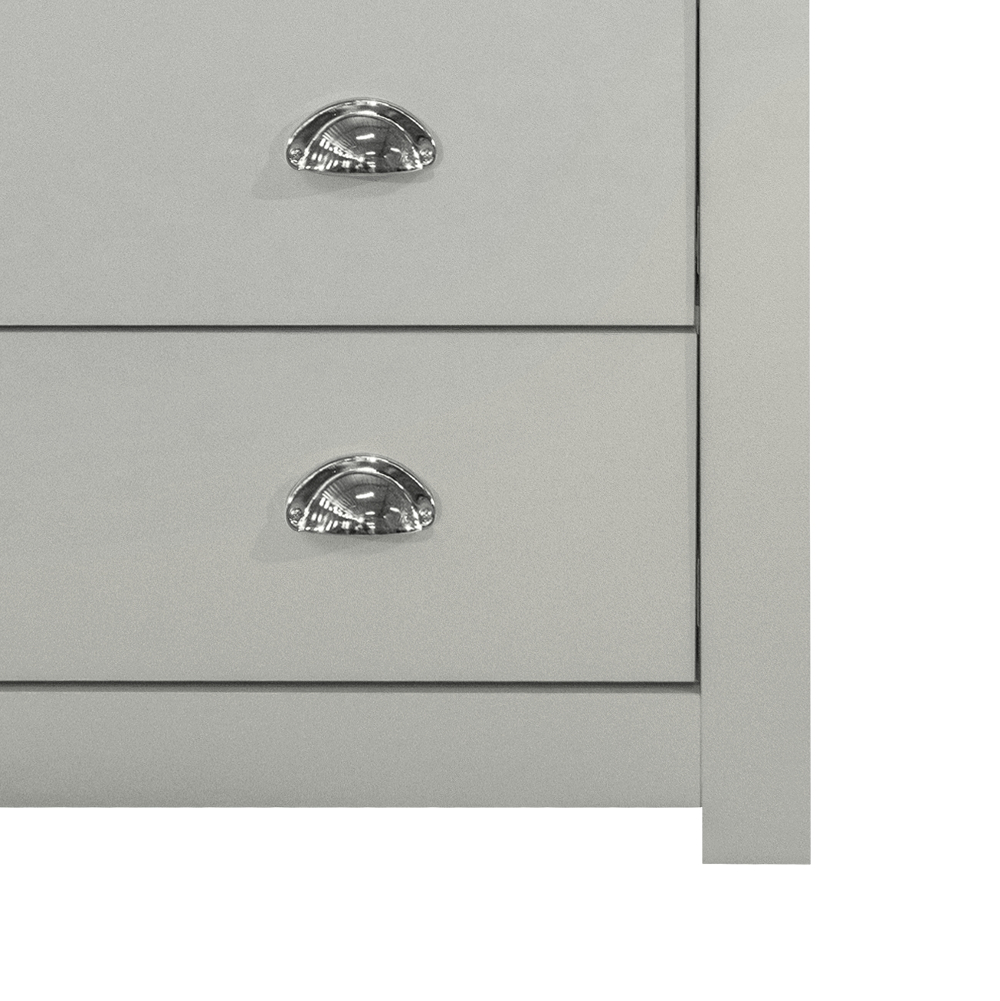 Highgate Grey and Oak Wooden 4 Drawer Chest Drawers Close Up