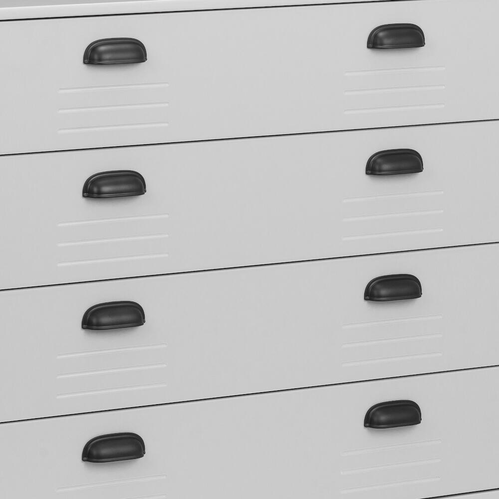Lakers Locker Grey 4 Drawer Chest Close Up