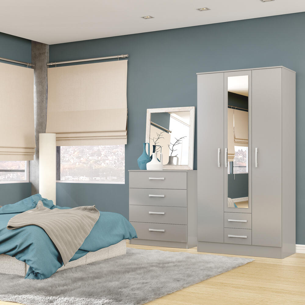 Lynx Grey 4 Drawer Chest Bedroom View