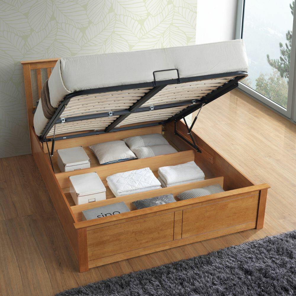 Malmo Oak Wooden Bed Bedroom Image
