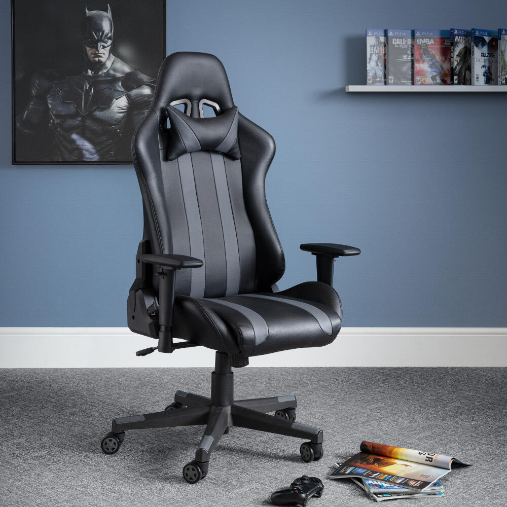 Happy Beds Meteor Grey Gaming Chair Front Shot