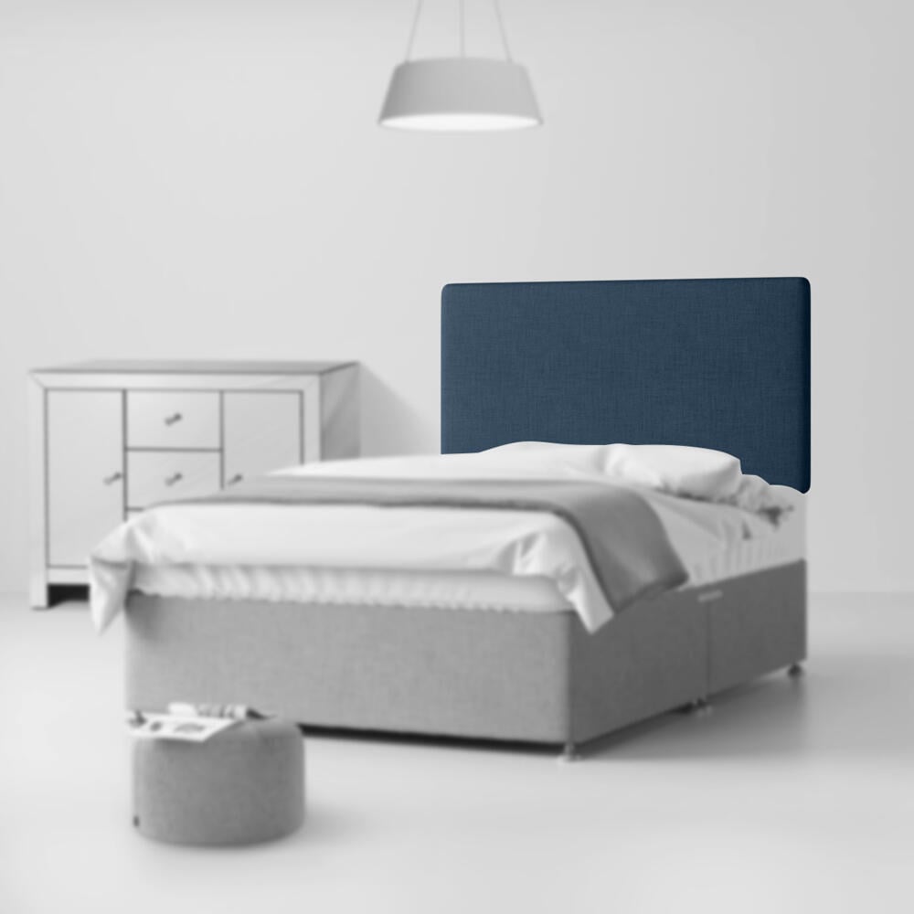 Cornell Plain Midnight Blue Fabric Headboard Room Set