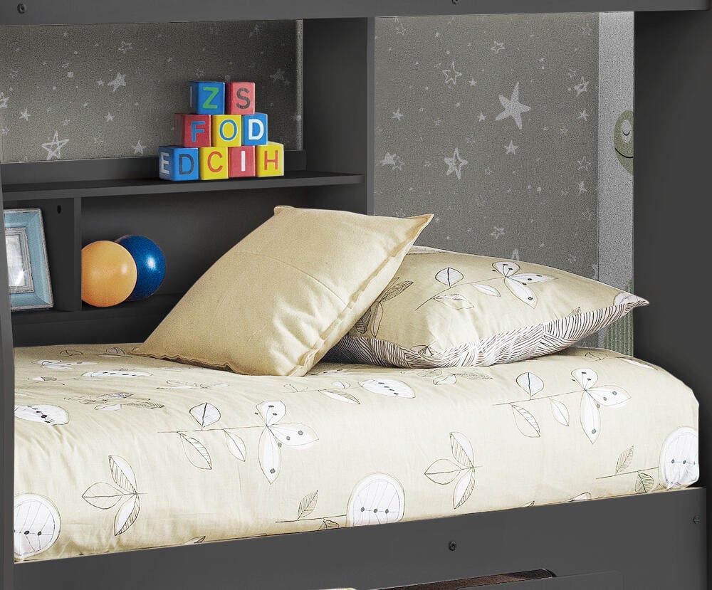 Happy Beds Orion Anthracite Bunk Bed Shelves
