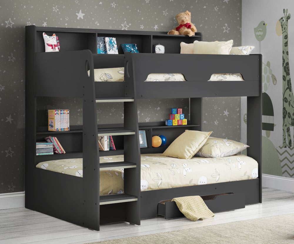 Happy Beds Orion Anthracite Bunk Bed Angled Shot