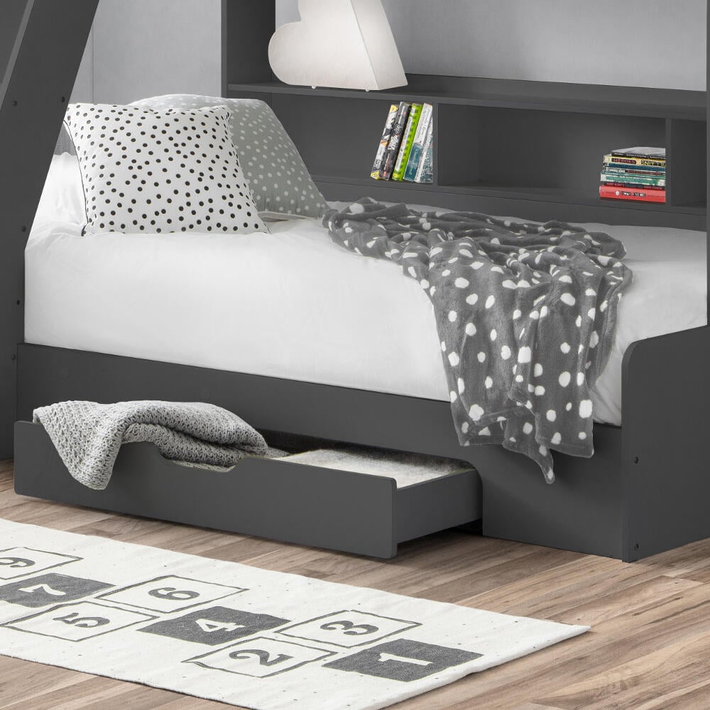Orion Anthracite Storage Triple Sleeper Bunk Happy Beds
