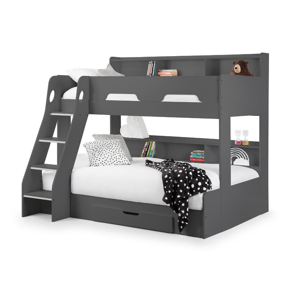 Happy Beds Orion Anthracite Triple Sleeper Bunk Angled Shot