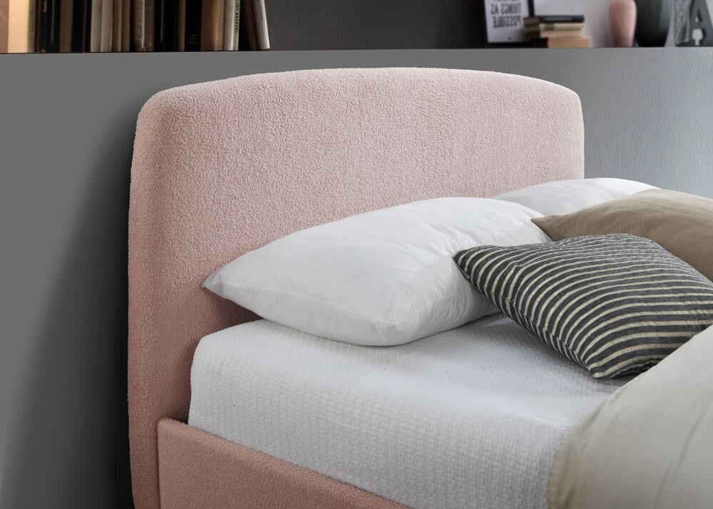Otley Pink Fabric Bed Headboard Close-Up