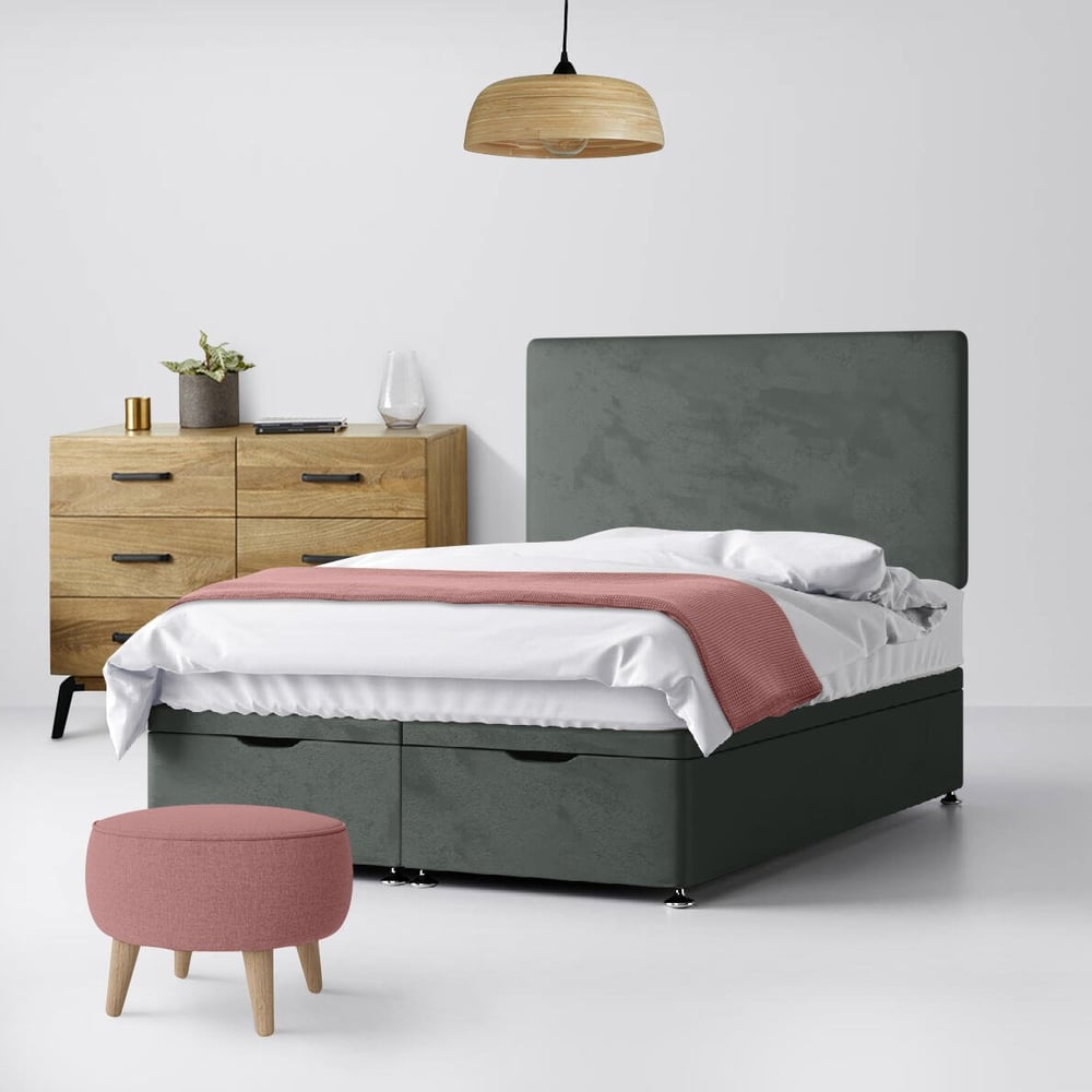 Cornell Plain Graphite Fabric Divan Bed Headboard Image