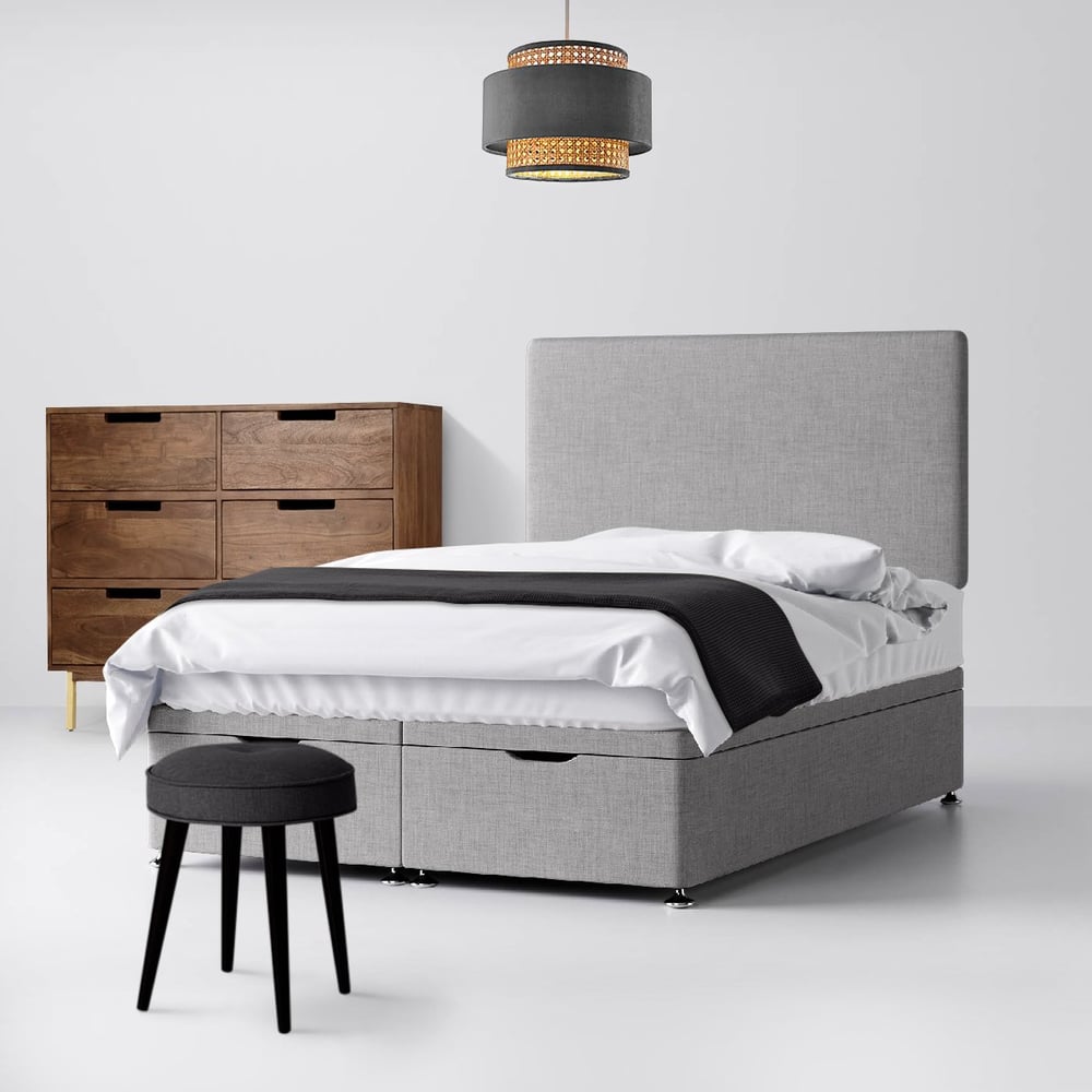 Cornell Plain Silver Grey Fabric Divan Bed Headboard Image