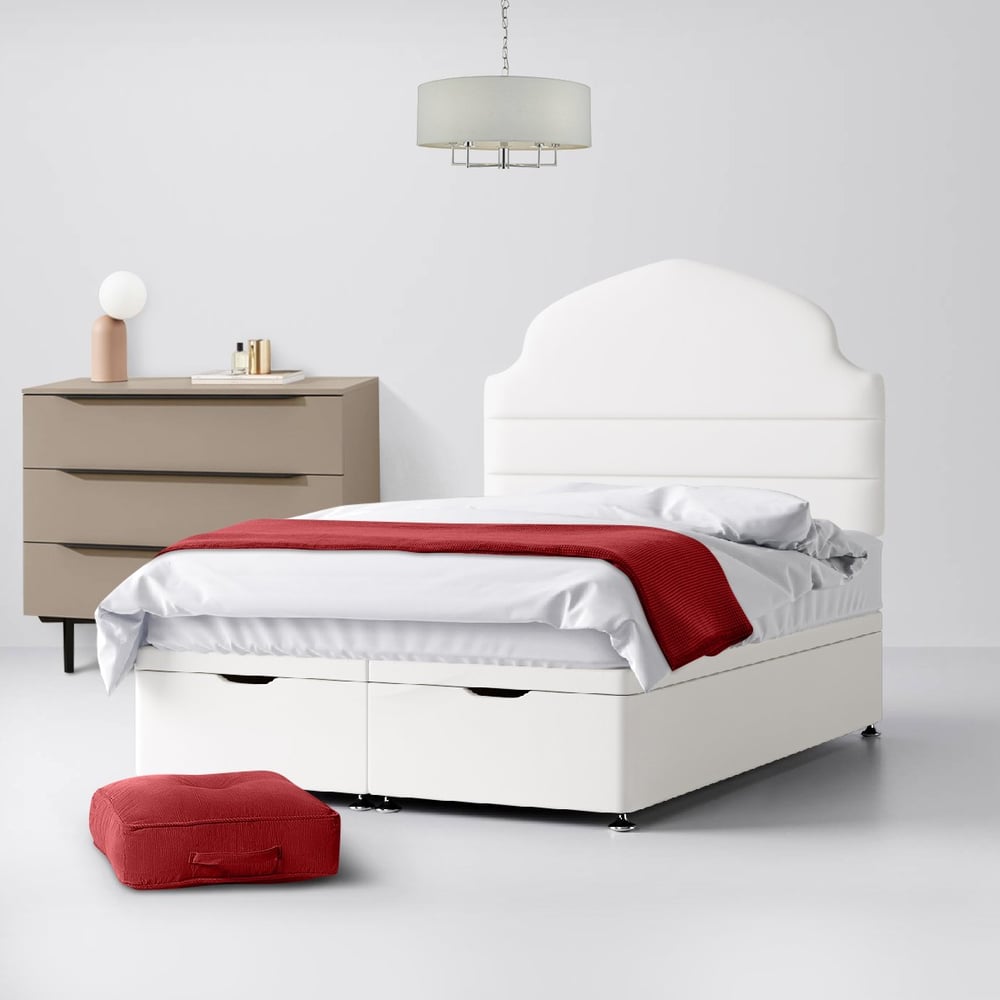 Ankara Lined White Divan Bed Headboard Option