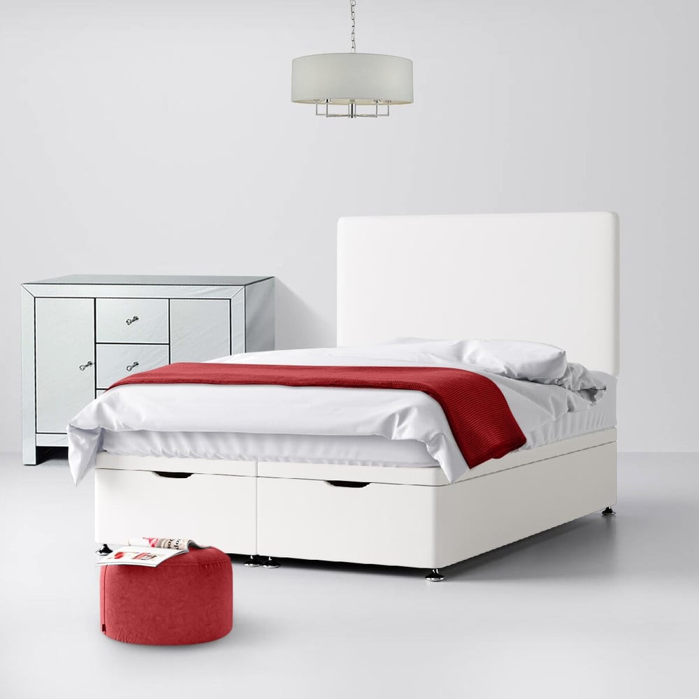 Cornell Plain White Fabric Divan Bed Headboard Image