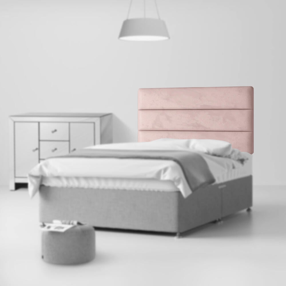 Cornell Lined Pink Velvet Fabric Headboard Room Set