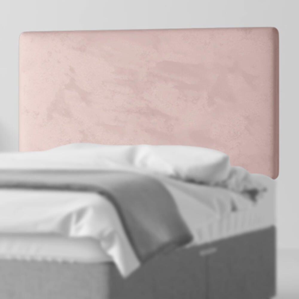 Cornell Plain Pink Velvet Fabric Headboard Closeup