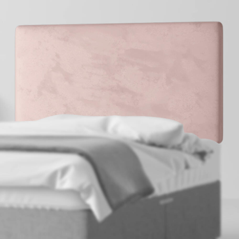 Cornell Plain Pink Velvet Fabric Headboard Closeup