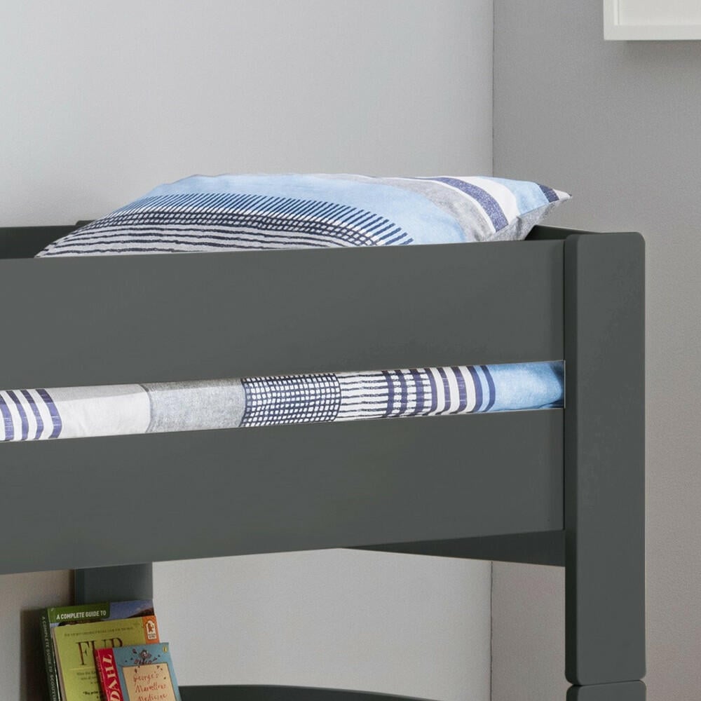 Happy Beds Pluto Anthracite Mid Sleeper Top Close-up