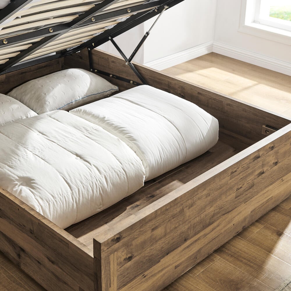 Rodley Wooden Oak Ottoman Bed Storage Close Up