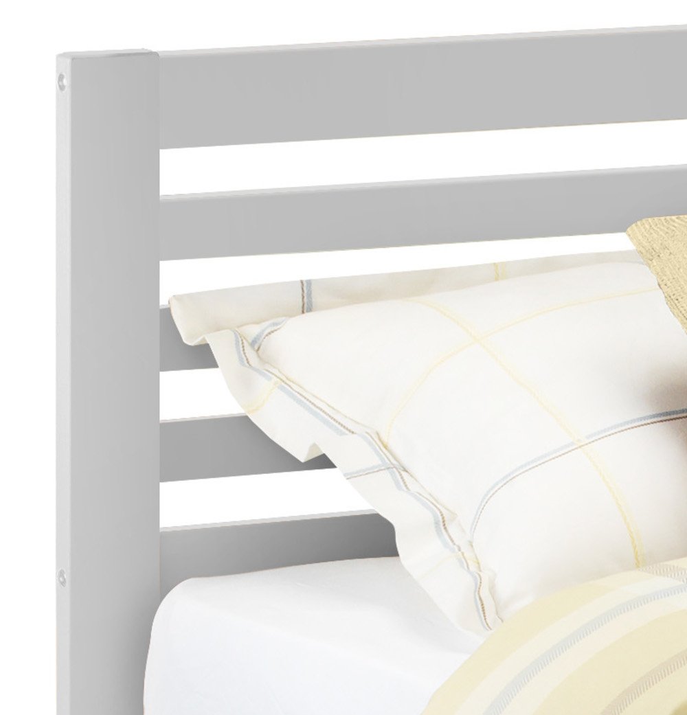 Slocum Grey Solid Pine Bed Headboard Closeup