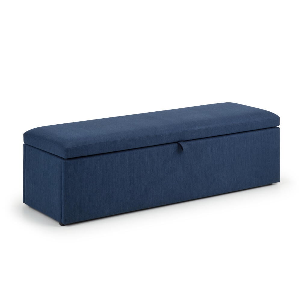 Sorrento Blue Blanket Storage Box Side