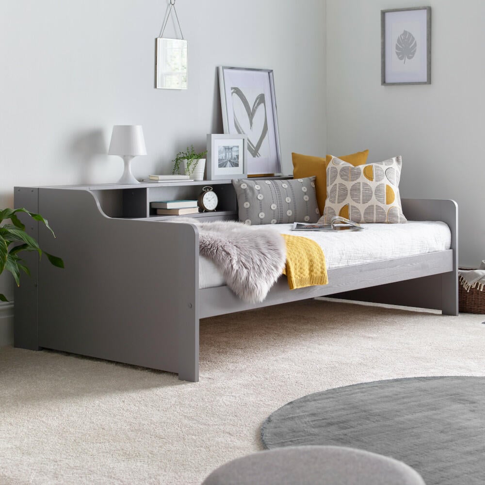 Happy Beds Tyler Grey Day Bed Angled Shot