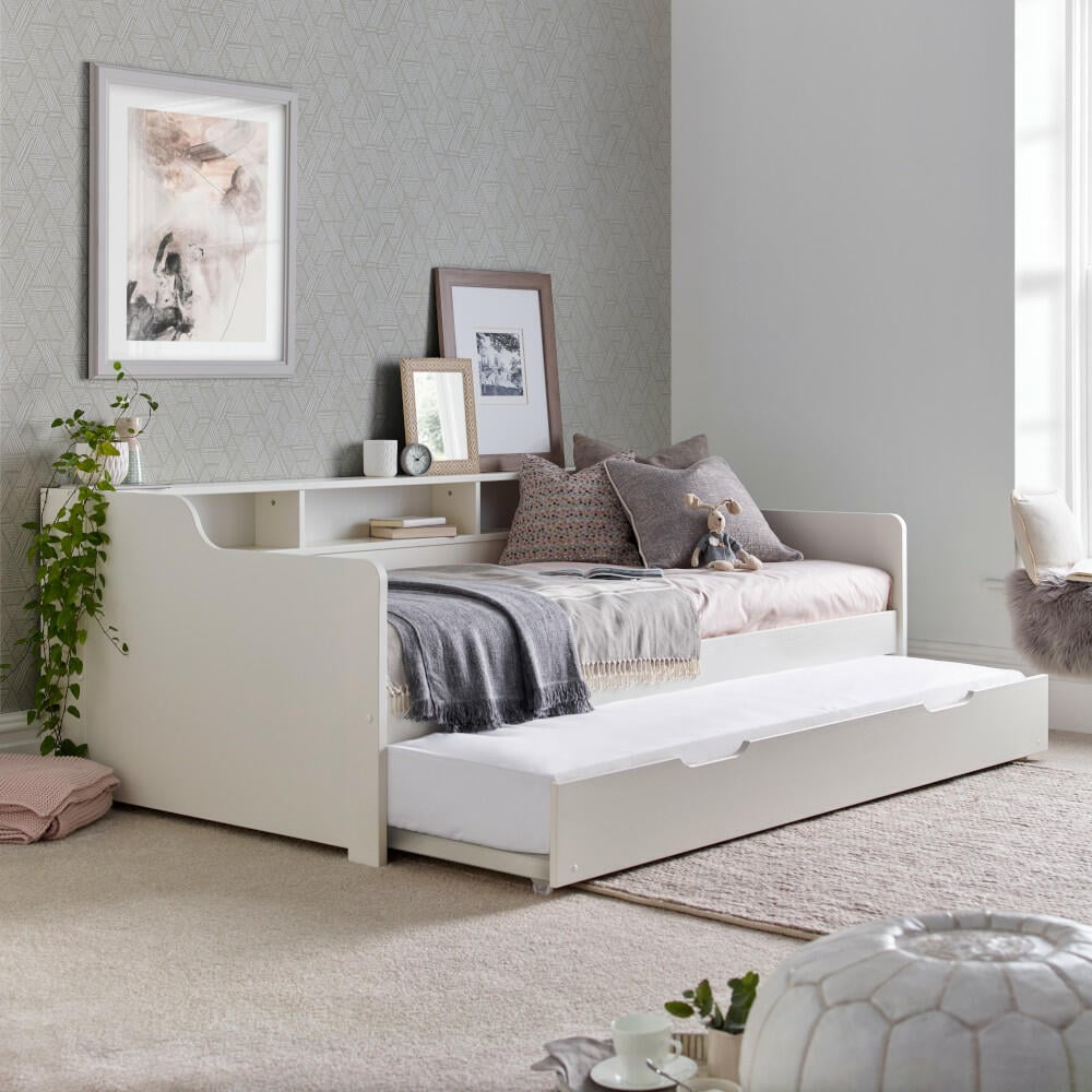 Happy Beds Tyler White Trundle And Day Bed