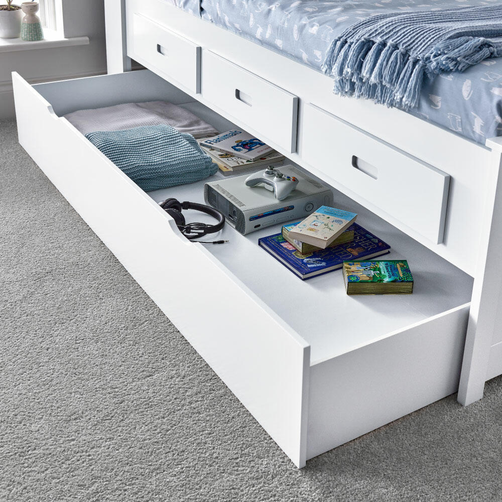 Veera White Guest Bed Storage Close-Up