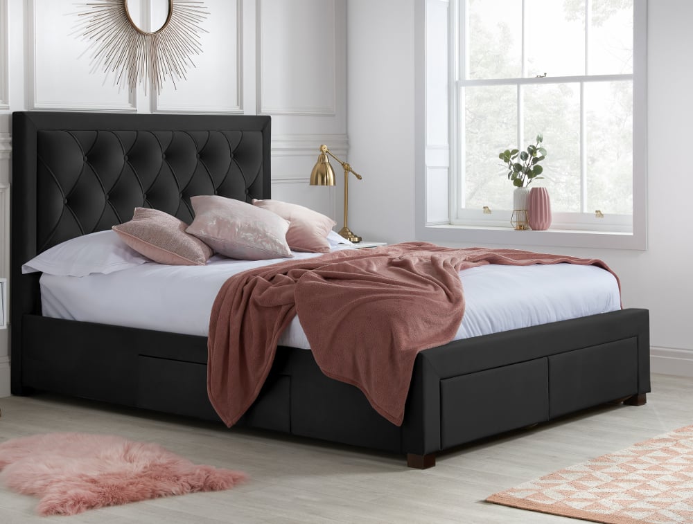 Happy Beds Woodbury Black Closed Drawers