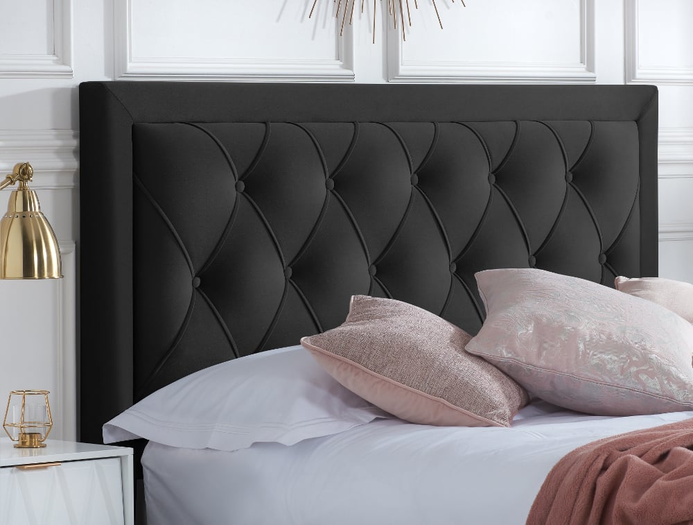 Happy Beds Woodbury Black Drawer Bed Headboard