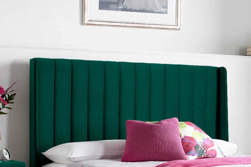 Tall Headboard With Vertical Stitching
