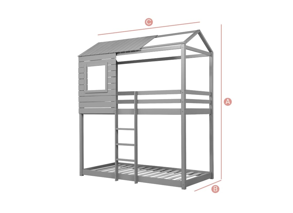 Happy Beds Leyton Cabin Bed Sketch Dimensions