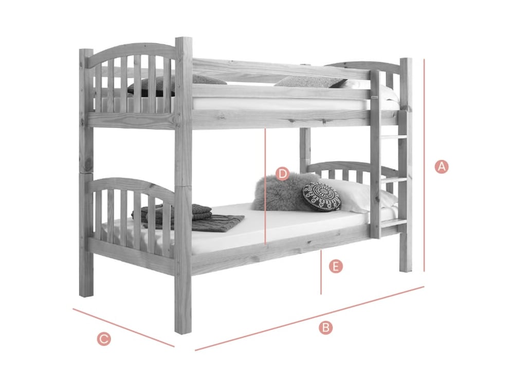 Happy Beds American 3ft Bunk Bed Sketch