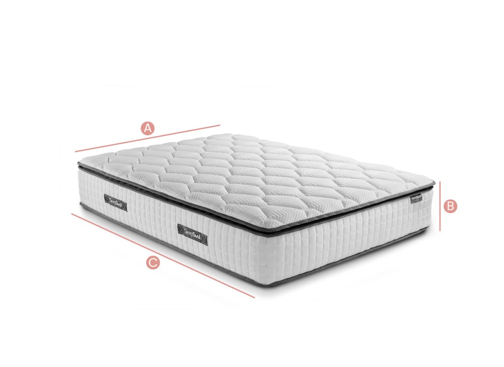 Happy Beds SleepSoul Bliss 800 Hybrid Mattress Sketch Dimensions