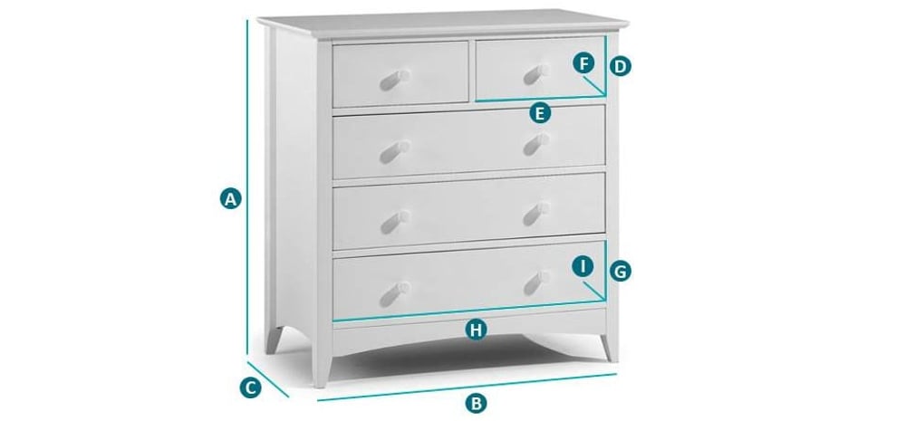 Cameo Stone White 3+2 Drawer Chest Sketch