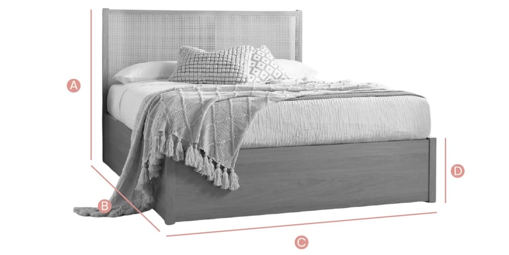 Happy Beds Carson Ottoman Bed Sketch Dimensions