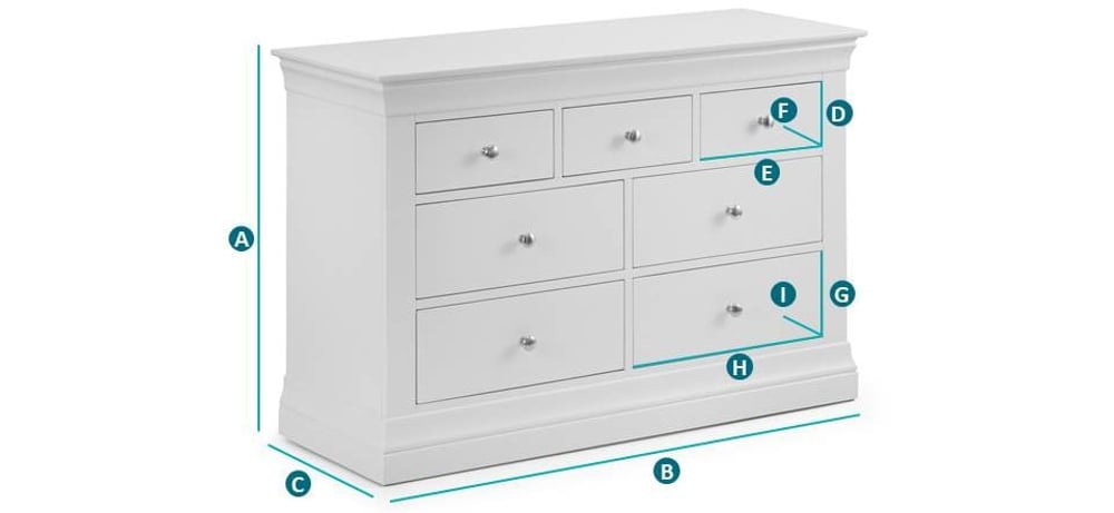 Clermont Wooden 4+3 Drawer Chest Sketch