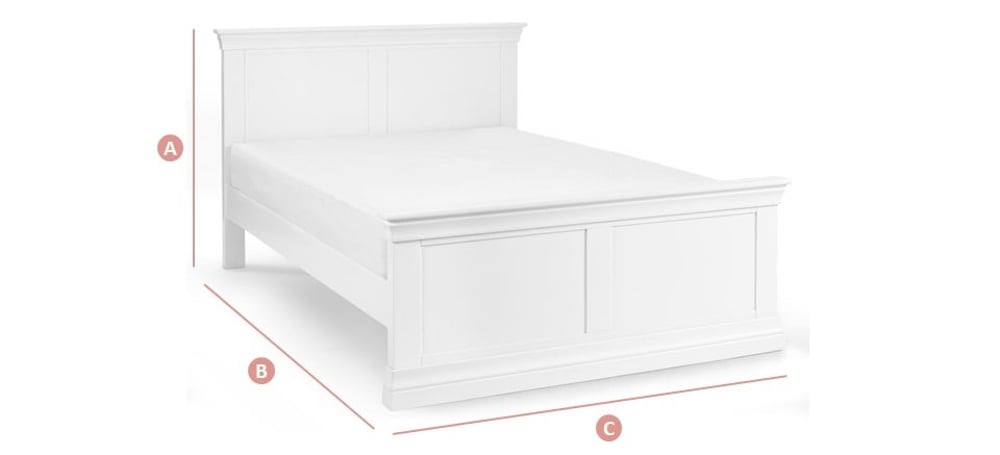 Happy Beds Clermont Wooden Bed Sketch Dimensions